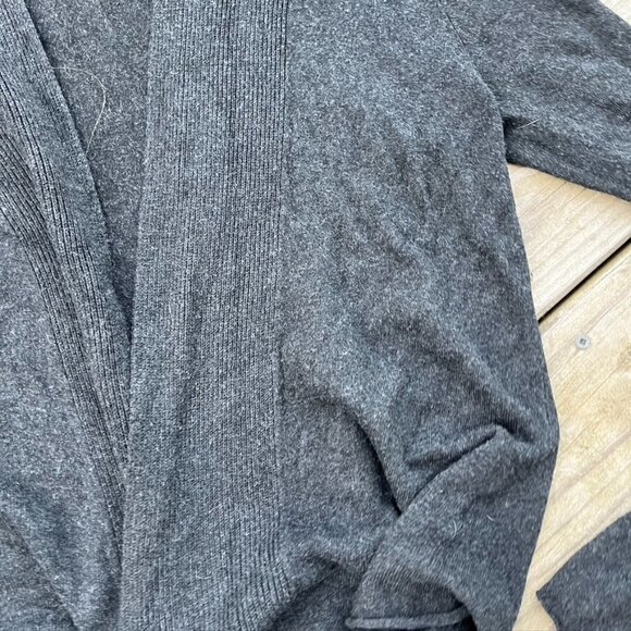 Eileen Fisher Waterfall Cardigan Sweater Sz M Gray Viscose Open Front Stretch - Picture 3 of 9